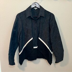 Kenzo Paris Navy and Black Textured Blazer